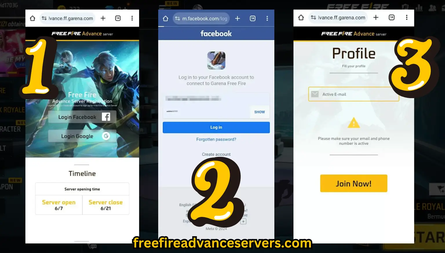 Free Fire Advance Server Registration
