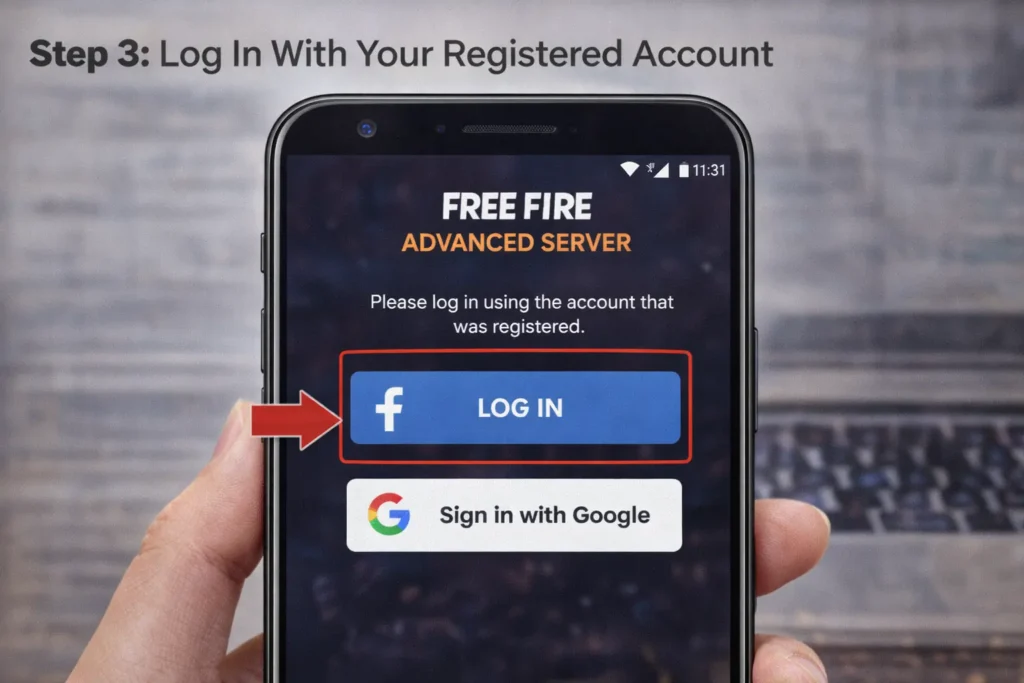 Step 3 Log In With Your Registered Account