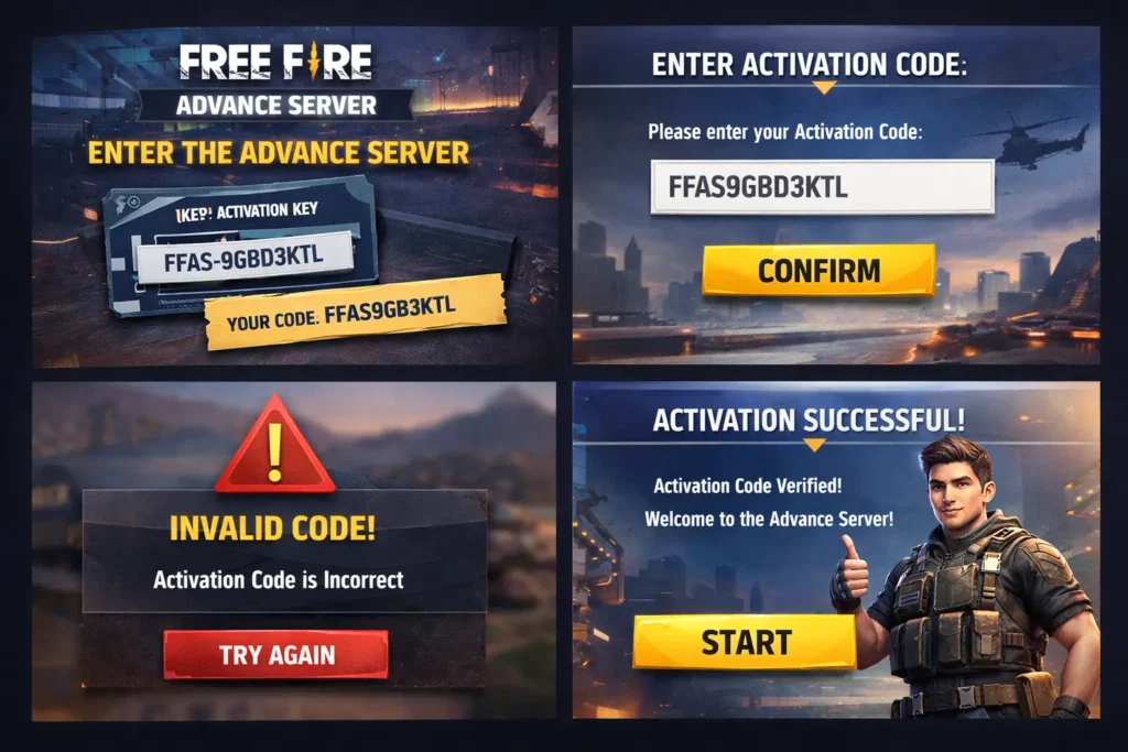 Free Fire Advance Server Activation Key