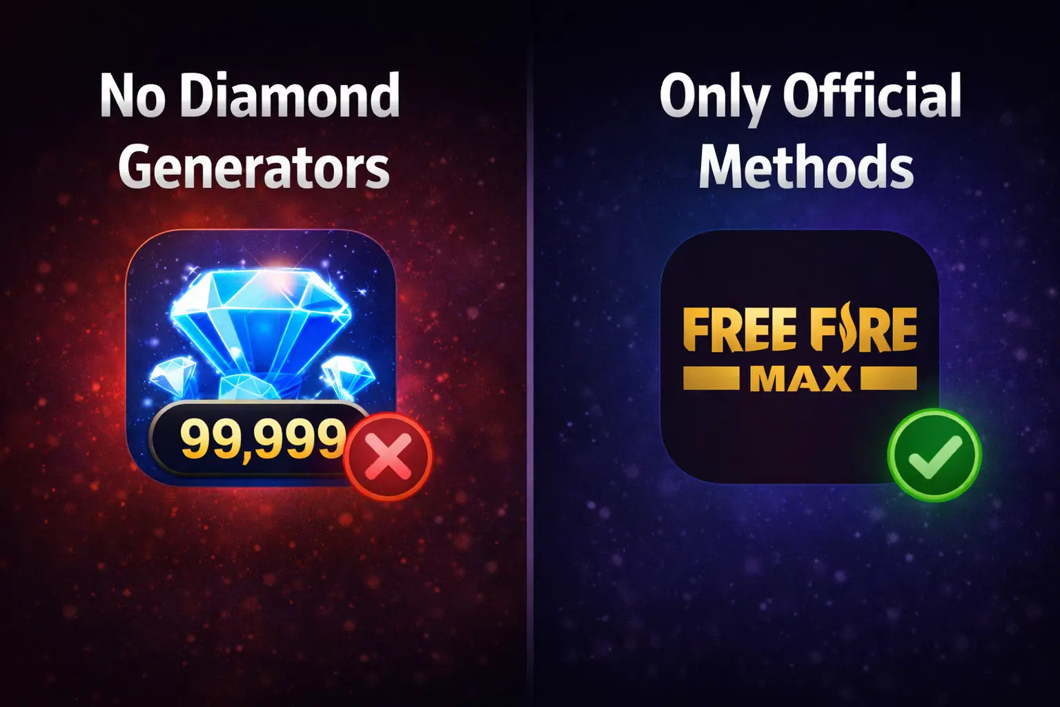 Free Fire Max fake diamond generator warning