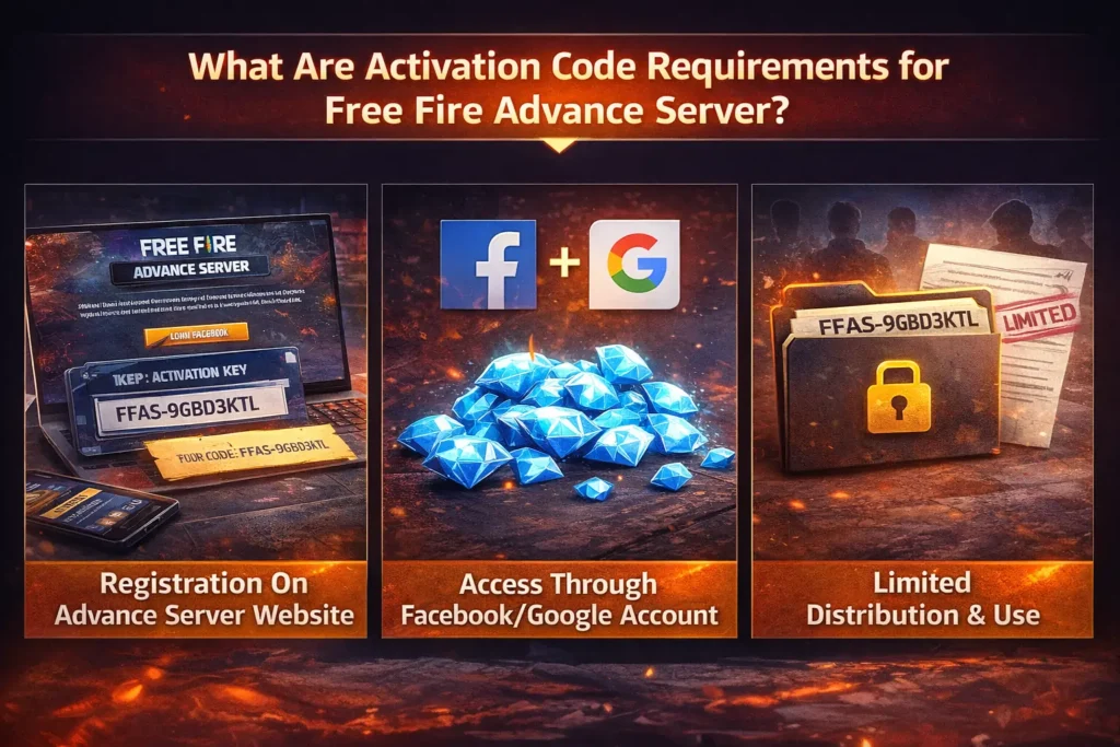 What are Activation Code Requirement for Free Fire Advance Server